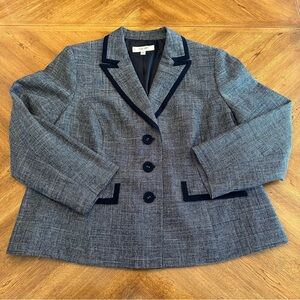 Jones Studio Navy Blue Blazer, Plus Size 18W, Women's Workwear Professional